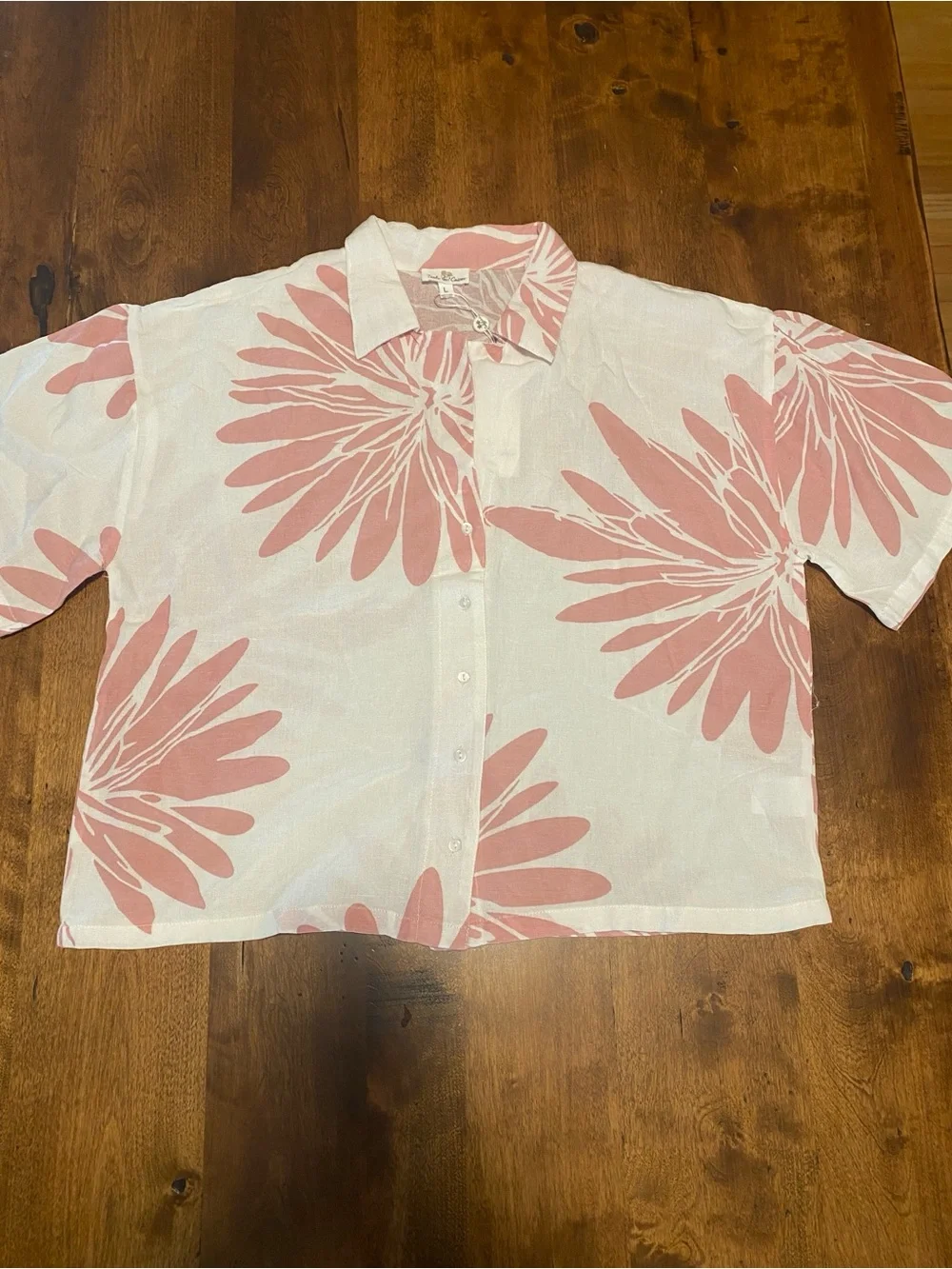 Women's White and Blush Floral Short Set